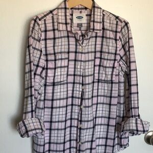 Pink Plaid Flannel Button Down Shirt 106